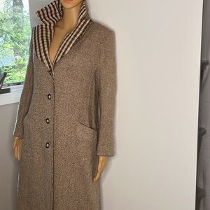 Vintage Bill Blass Sz 6-8 Wool Herringbone Gingham Fitted Woman’s Coat